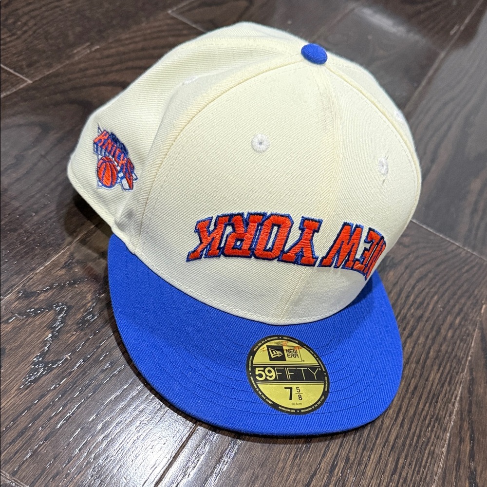 New Era Cream and Blue New York Hat